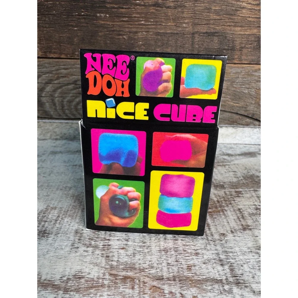 Schylling NeeDoh Nice Cube VIRAL Blue Squishy Stress Toy Brand New In Box NIB